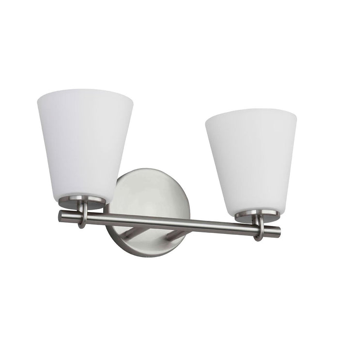 Justice Designs - FSN-8032-OPAL-NCKL - Two Light Bath Bar - Fusion - Brushed Nickel