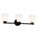 Justice Designs - FSN-8033-OPAL-MBLK - Three Light Bath Bar - Fusion - Matte Black