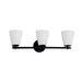 Justice Designs - FSN-8033-OPAL-MBLK - Three Light Bath Bar - Fusion - Matte Black