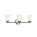 Justice Designs - FSN-8033-OPAL-NCKL - Three Light Bath Bar - Fusion - Brushed Nickel