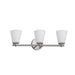 Justice Designs - FSN-8033-OPAL-NCKL - Three Light Bath Bar - Fusion - Brushed Nickel