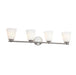 Justice Designs - FSN-8034-OPAL-NCKL - Four Light Bath Bar - Fusion - Brushed Nickel