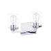 Justice Designs - FSN-8092-CLER-CROM - Two Light Bath Bar - Fusion - Polished Chrome