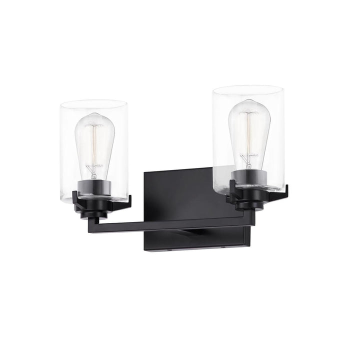 Justice Designs - FSN-8092-CLER-MBLK - Two Light Bath Bar - Fusion - Matte Black