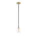 Justice Designs - FSN-8103-CLER-MBBR - One Light Pendant - Fusion - Matte Black w/ Brass