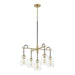 Justice Designs - FSN-8105-CLER-MBBR - Five Light Chandelier - Fusion - Matte Black w/ Brass