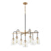 Justice Designs - FSN-8107-CLER-MBBR - Seven Light Chandelier - Fusion - Matte Black w/ Brass