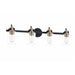 Justice Designs - FSN-8194-CLER-MBBR - Four Light Bath Bar - Fusion - Matte Black w/ Brass