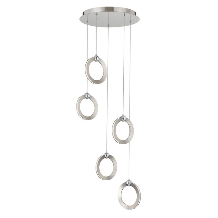 Justice Designs - NSH-8125-NCCR - LED Pendant - Hermosa - Brushed Nickel w/ Chrome