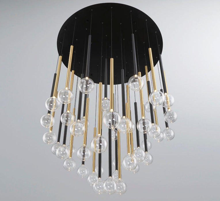 Lib & Co. - 10148-023 - LED Chandelier - Positano - Matte Black & Plated Brushed Gold