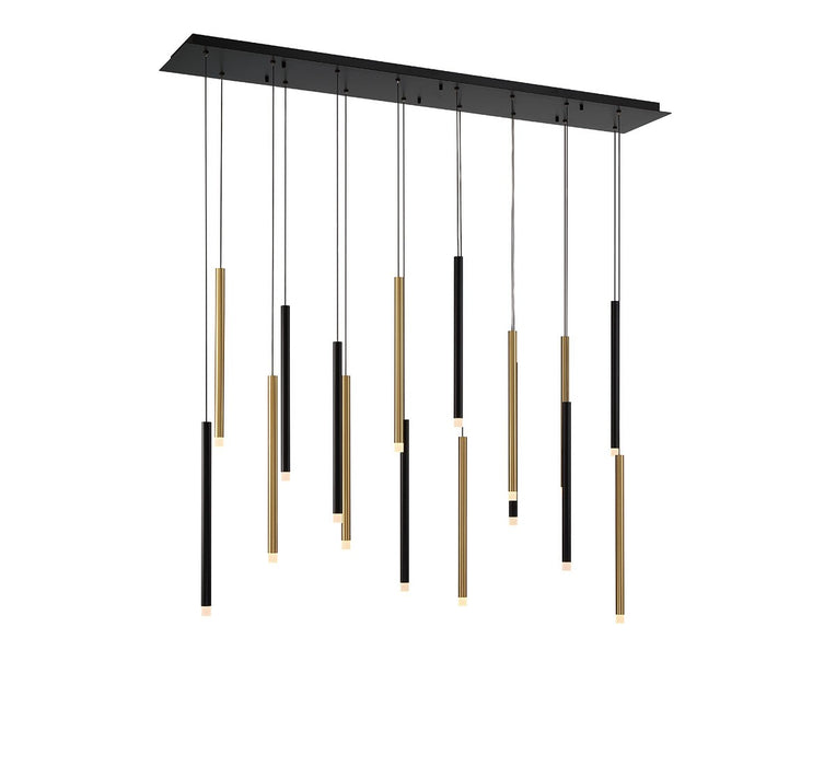Lib & Co. - 10151-023 - LED Chandelier - Amalfi - Matte Black and Plated Brushed Gold