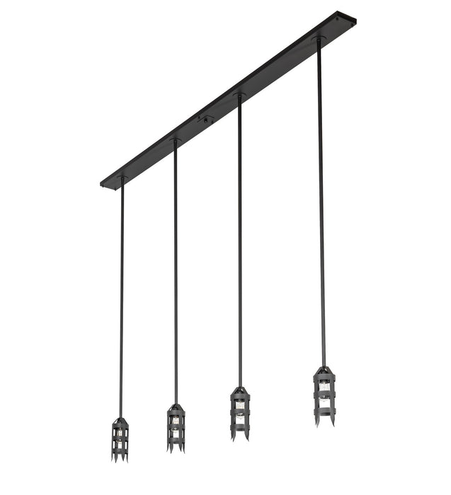 Meyda Tiffany - 257022 - Four Light Island Pendant - Middleburry - Wrought Iron