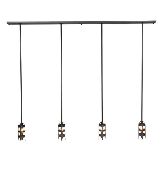 Meyda Tiffany - 257022 - Four Light Island Pendant - Middleburry - Wrought Iron