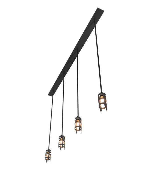 Meyda Tiffany - 257022 - Four Light Island Pendant - Middleburry - Wrought Iron