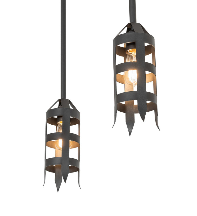 Meyda Tiffany - 257022 - Four Light Island Pendant - Middleburry - Wrought Iron