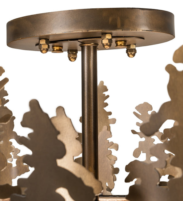 Meyda Tiffany - 260023 - Eight Light Flushmount - Tall Pines - Antique Copper