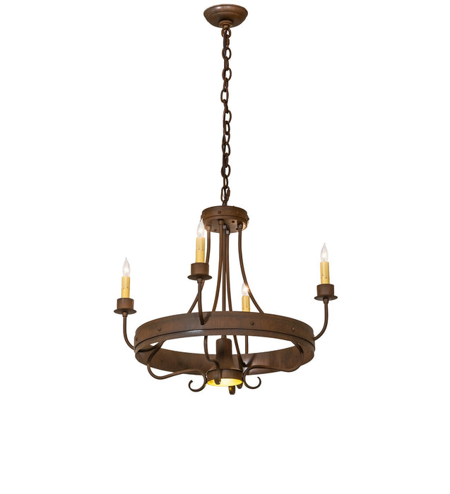 Meyda Tiffany - 260990 - Four Light Chandelier - Franciscan - Rust