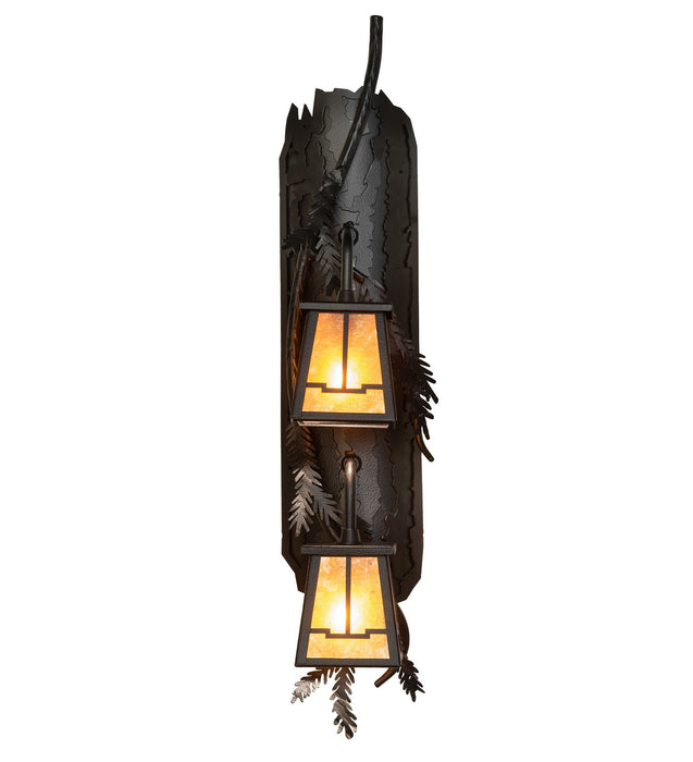 Meyda Tiffany - 261858 - Two Light Wall Sconce - Pine Branch - Antique Copper,Wrought Iron