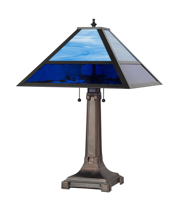 Meyda Tiffany - 264617 - Two Light Table Lamp - Split Mission - Craftsman Brown,Mahogany Bronze