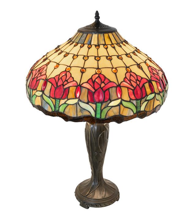 Meyda Tiffany - 265019 - Two Light Table Lamp - Colonial Tulip - Bronze