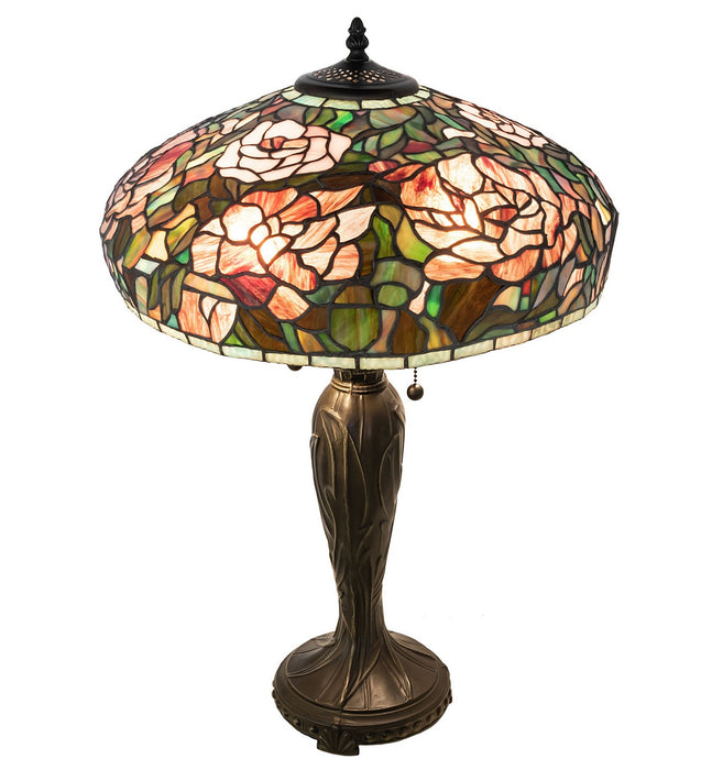 Meyda Tiffany - 265061 - Two Light Table Lamp - Tiffany Peony - Mahogany Bronze