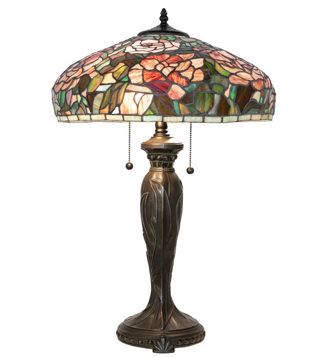 Meyda Tiffany - 265061 - Two Light Table Lamp - Tiffany Peony - Mahogany Bronze