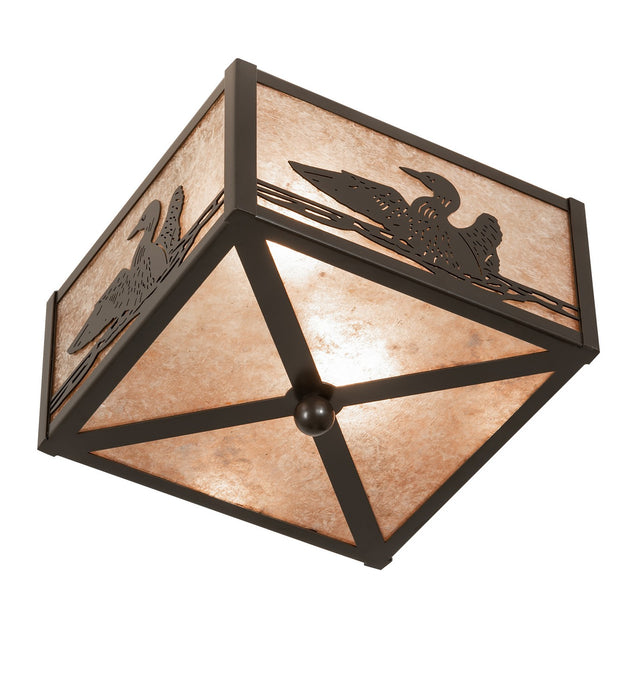 Meyda Tiffany - 264714 - Two Light Flushmount - Loon - Timeless Bronze