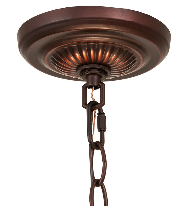 Meyda Tiffany - 265340 - Three Light Pendant - Belvidere - Mahogany Bronze