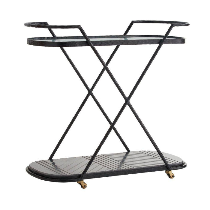 Arteriors - 4650 - Bar Cart - Nakoa - Blackened Iron