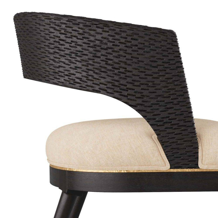 Arteriors - 6243 - Dining Chair - Swanson - Ebony Wood/Antique Brass/Natural Linen