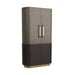 Arteriors - 6266 - Cabinet - Sherbourne - Graphite Leather/Umder Oak/White Marble/Antique Brass