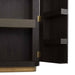 Arteriors - 6266 - Cabinet - Sherbourne - Graphite Leather/Umder Oak/White Marble/Antique Brass