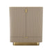 Arteriors - 6267 - Cocktail Cabinet - Pontevera - Gray Leather/Smoke Oak/Vintage Brass