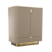 Arteriors - 6267 - Cocktail Cabinet - Pontevera - Gray Leather/Smoke Oak/Vintage Brass