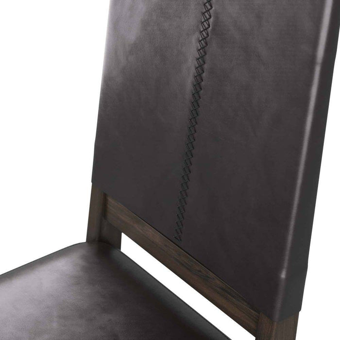 Arteriors - 6877 - Chair - Keegan - Ebony Wood/Black Leather