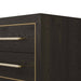 Arteriors - 6939 - Side Table - Puckett - Ebony Oak/Dove Leather/Antique Brass