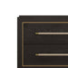Arteriors - 6939 - Side Table - Puckett - Ebony Oak/Dove Leather/Antique Brass