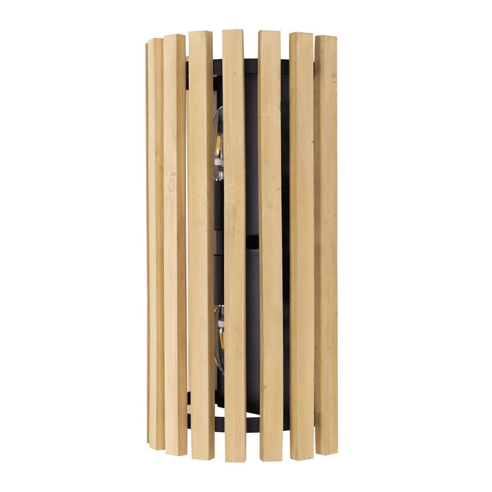 Varaluz - 387W02MBH - Two Light Wall Sconce - Suratto - Matte Black/Honey Blonde