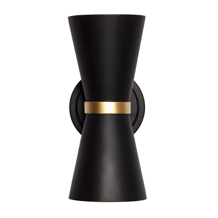 Varaluz - 390W02MBFG - Two Light Wall Sconce - Mad Hatter - Matte Black/French Gold