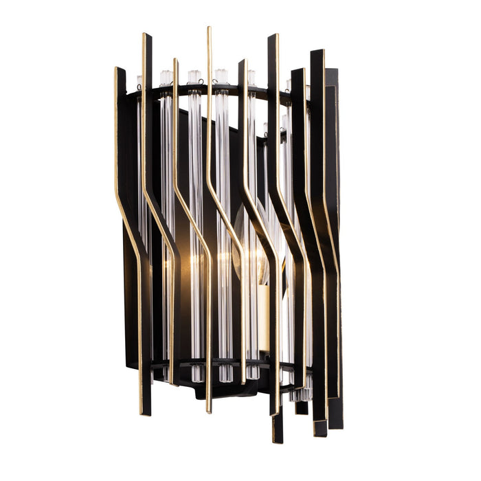Varaluz - 393W01MBFG - One Light Wall Sconce - Park Row - Matte Black/French Gold