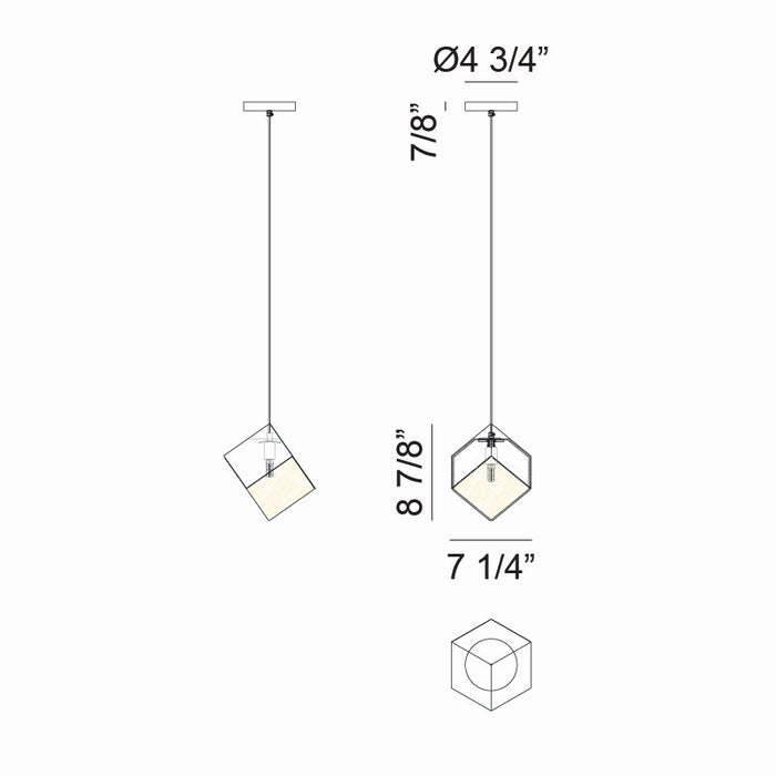 Matteo Lighting - C30501CG - One Light Pendant - Cube