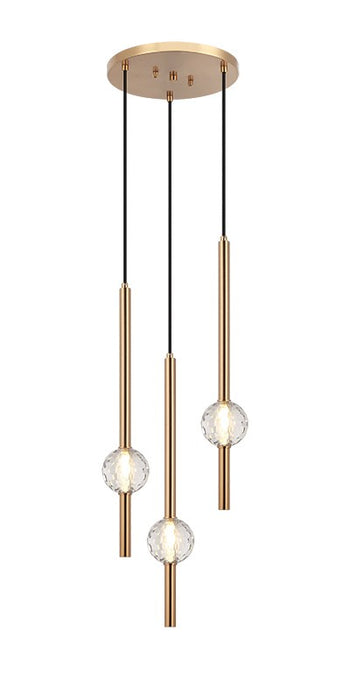 Matteo Lighting - C68903AG - Three Light Pendant - Windchimer