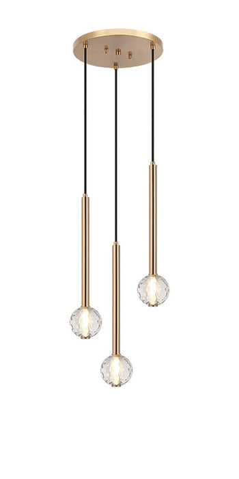 Matteo Lighting - C68903AG - Three Light Pendant - Windchimer