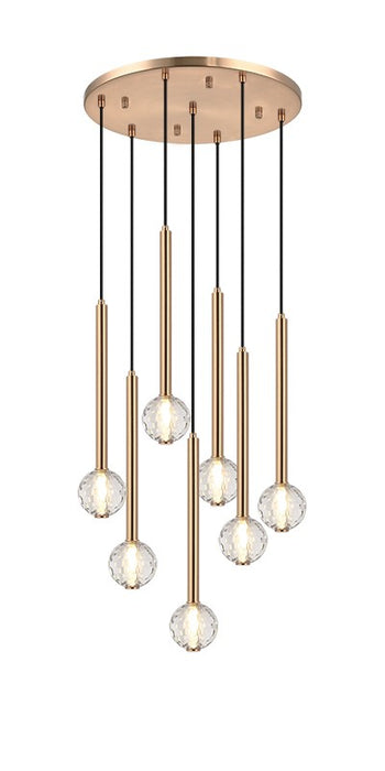 Matteo Lighting - C68907AG - Seven Light Pendant - Windchimer