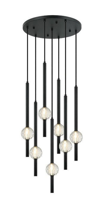 Matteo Lighting - C68907MB - Seven Light Pendant - Windchimer