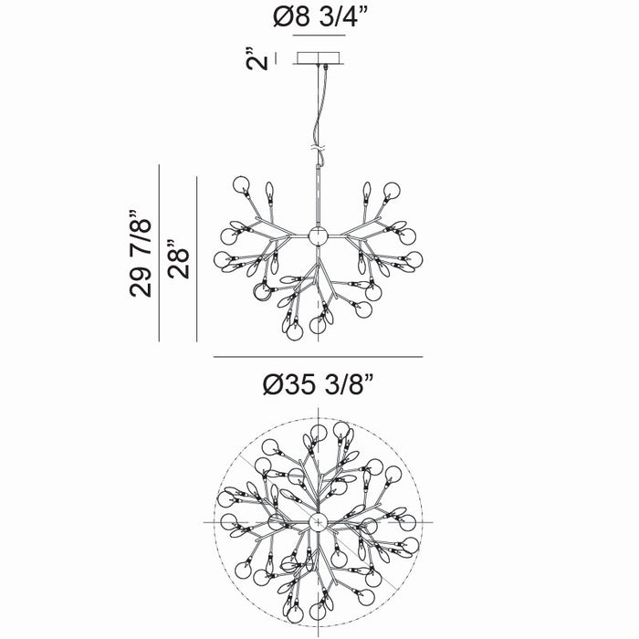 Matteo Lighting - C69836GL - LED Pendant - Hydragea Bloom