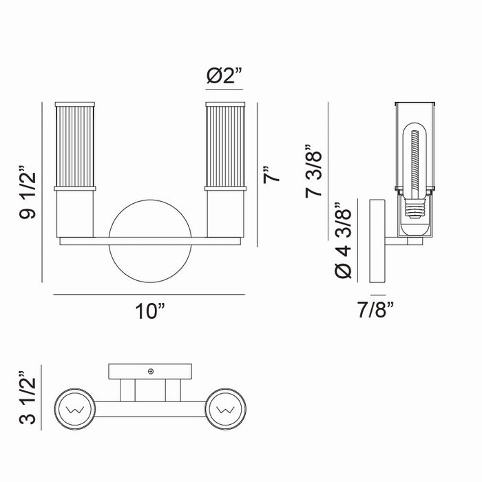 Matteo Lighting - S02802MB - Two Light Wall Sconce - Klarice