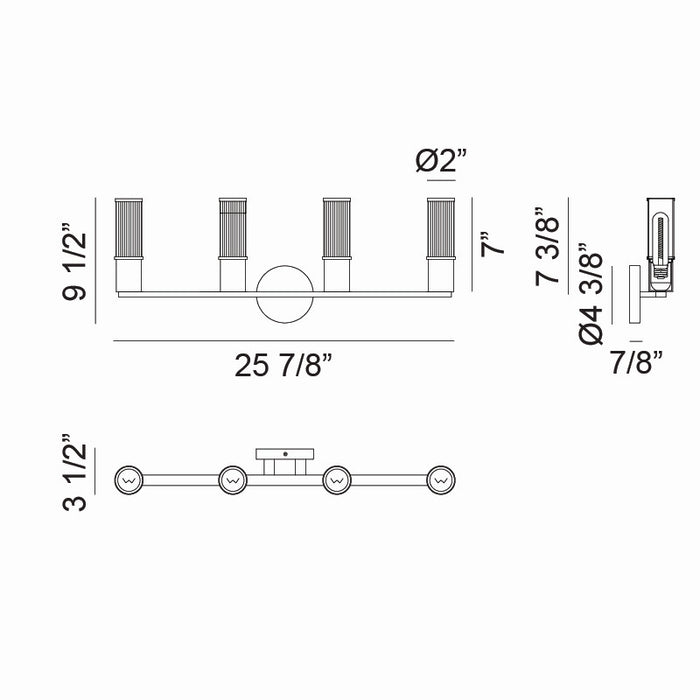 Matteo Lighting - S02804AG - Four Light Wall Sconce - Klarice