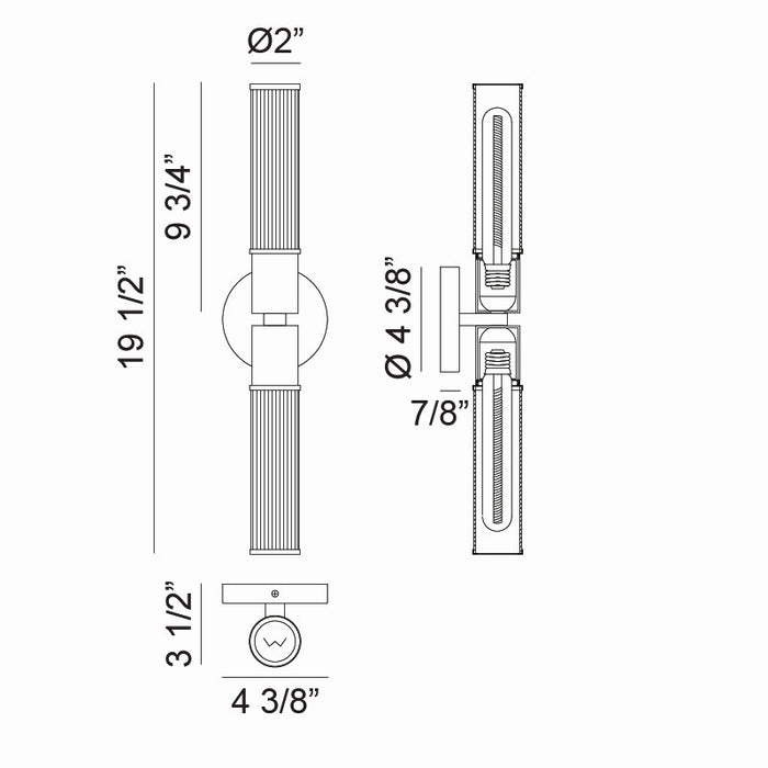 Matteo Lighting - S02812AG - Two Light Wall Sconce - Klarice