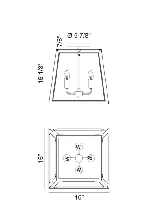 Matteo Lighting - X72104MBAG - Four Light Ceiling Mount - Rosalie